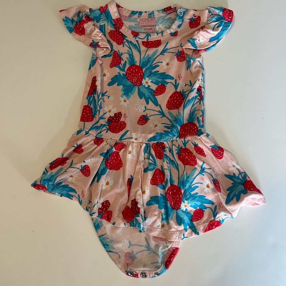 Posh Peanut Strawberry Twirl Bodysuit - 6-12 months